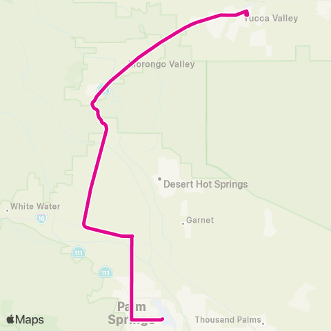 Basin Transit 12 Yucca Valley - Palm Springs map
