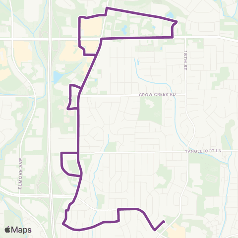 Bettendorf Transit Purple Route map