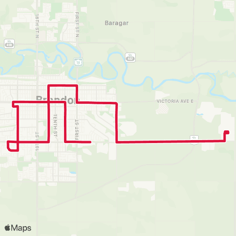 Brandon Transit Maple Leaf Industrial map