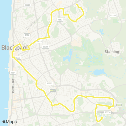 Blackpool Transport Pilling Crescent - Tesco Superstore map
