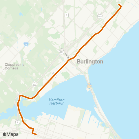Burlington Transit Plains-Fairview map