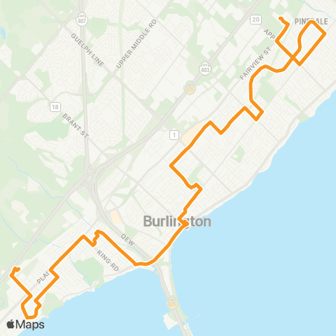 Burlington Transit Central map