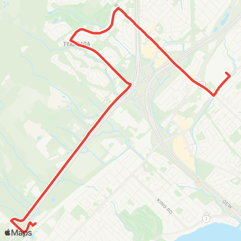Burlington Transit North Service-Aldershot map