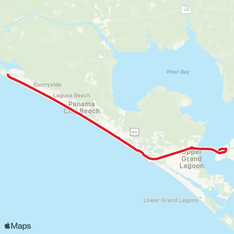 Bay Town Trolley Gulf Coast State College / Winn Dixie map