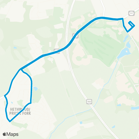 Blacksburg Transit Hethwood B map