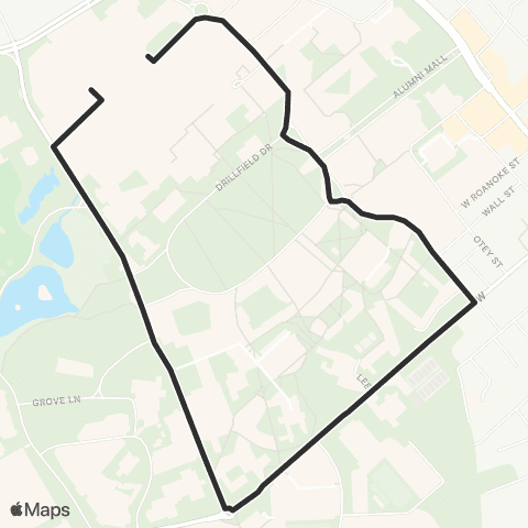 Blacksburg Transit Campus Shuttle map
