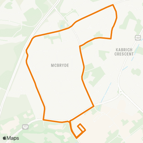 Blacksburg Transit Toms Creek via Progress map