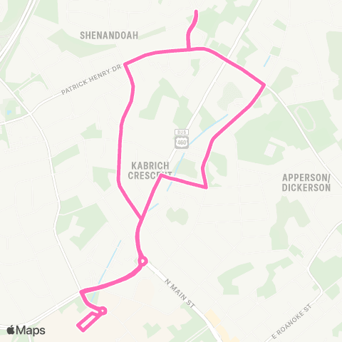 Blacksburg Transit Patrick Henry Drive map