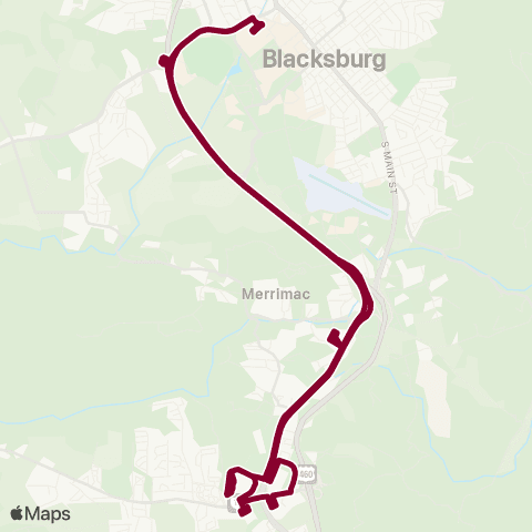 Blacksburg Transit Two Town Trolley map