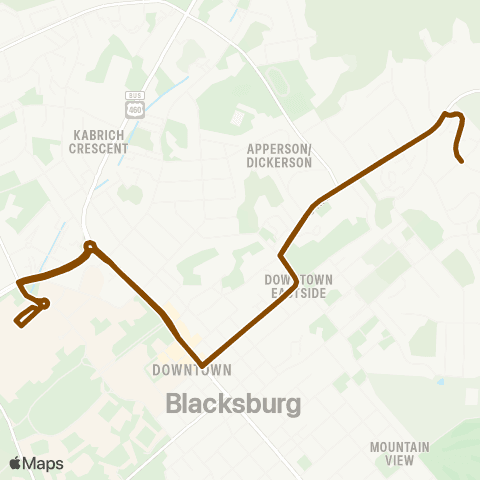 Blacksburg Transit Harding Avenue map