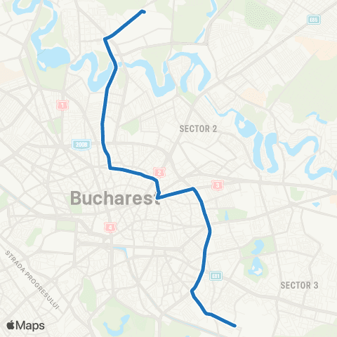 STB - Societatea de Transport București Pasajul Pipera - C.E.T. Sud Vitan map