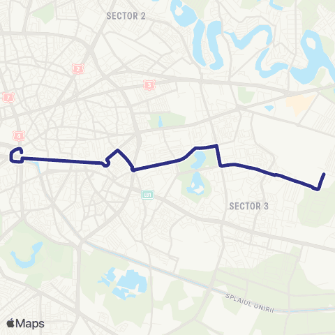 STB - Societatea de Transport București Piata Unirii 4 - Parcul Teilor map