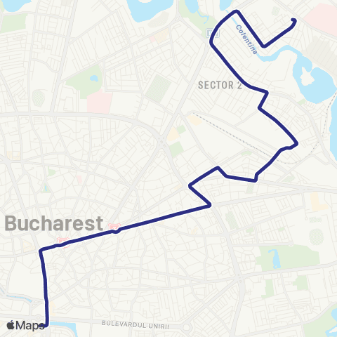 STB - Societatea de Transport București Piata Unirii 2 - Soseaua Fundeni map