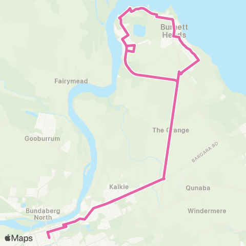 Translink Bundaberg City - Burnett Heads map