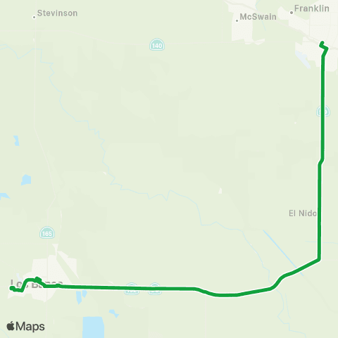 The Bus Los Banos Commuter map