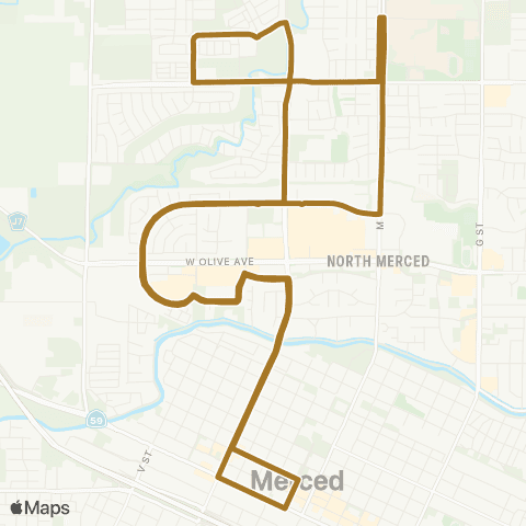 The Bus R Street Route map