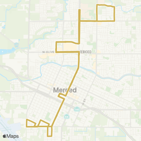 The Bus M Street Route map