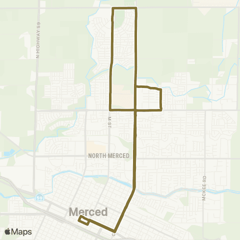 The Bus G Street Route map