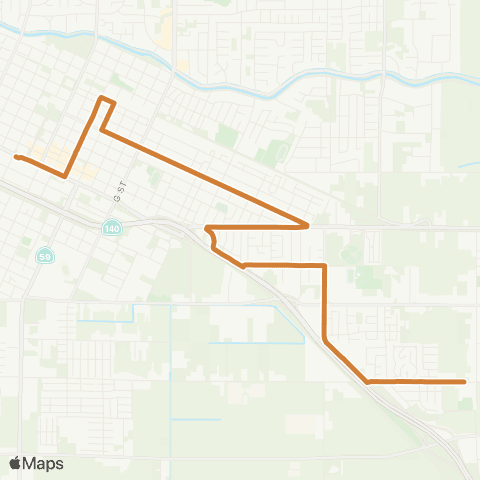 The Bus Merced South-East map