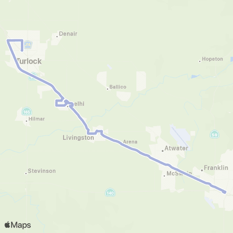 The Bus Turlock Commuter map