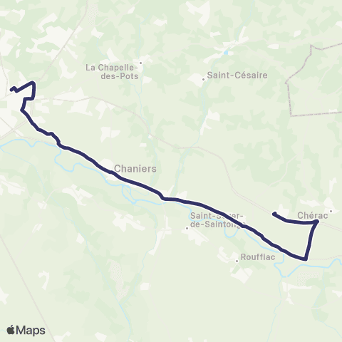 BUSS Cherac, Dompierre S / Charente, Chaniers, Saintes >< Agrippa d'Aubigne map