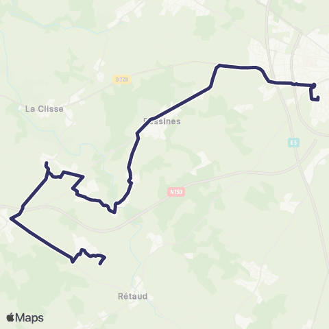 BUSS Varzay, Luchat, Saintes >< Collège Quinet map