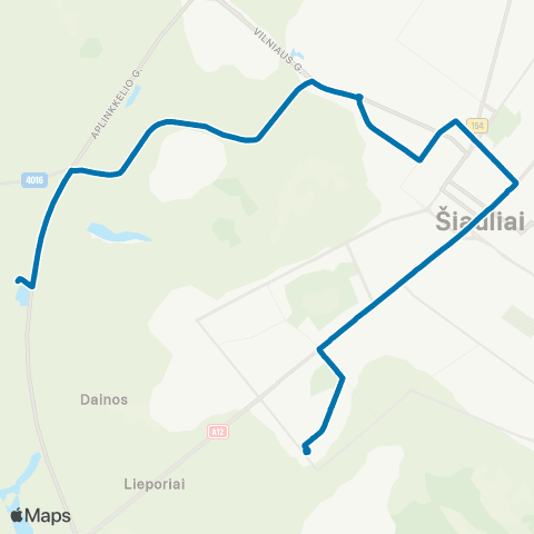 Busturas Gegužių Žiedo St. - Daušiškių Kapinės map