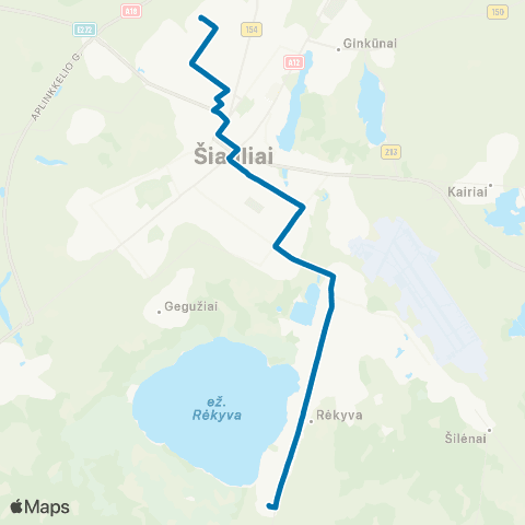 Busturas Medelyno Žiedo St. - "Šiaulių Malūno" St. map