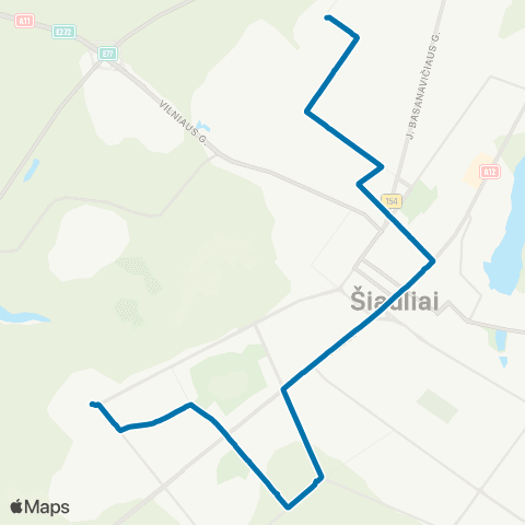 Busturas Medelyno Žiedo St. - Dainų Žiedo St. map