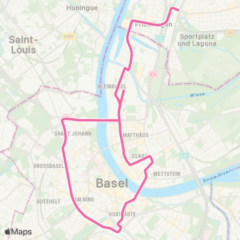 BVB - Basler Verkehrs-Betriebe Basel, Neuweilerstrasse - Weil am Rhein, Bahnhof/Zentrum map