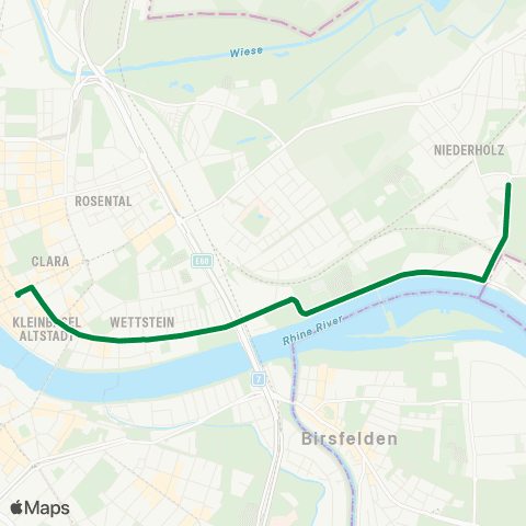 BVB - Basler Verkehrs-Betriebe Riehen, Otto Wenk-Platz - Basel, Claraplatz map