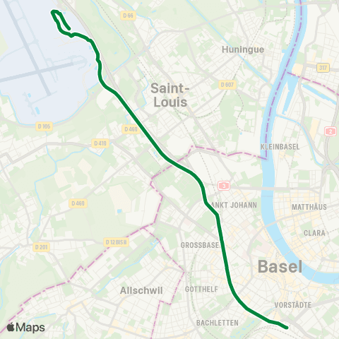 BVB - Basler Verkehrs-Betriebe Basel EuroAirport, Verwaltung - Basel, Bahnhof SBB map
