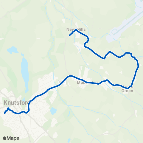 Belle Vue Coaches Knutsford Academy - Smith Lane map