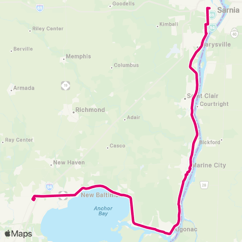 Blue Water Area Transit South map