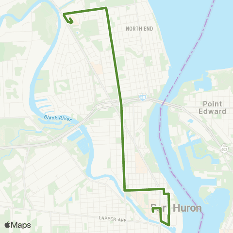 Blue Water Area Transit Route 4 map