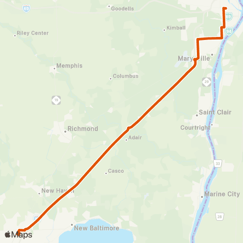 Blue Water Area Transit Express map