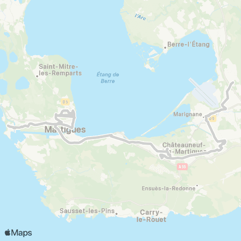 leCar Châteauneuf - Martigues - Port de Bouc map