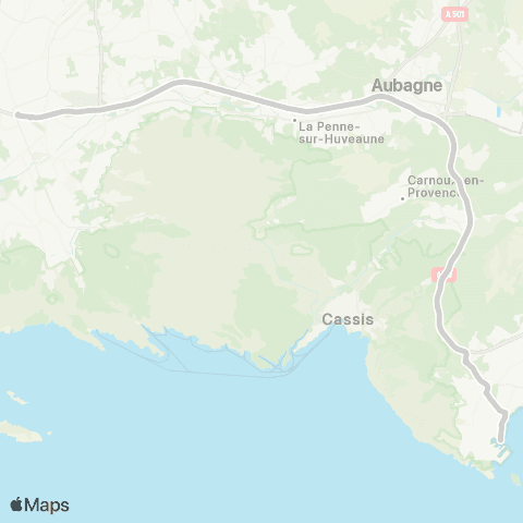 leCar La Ciotat - Marseille Direct Autoroute map