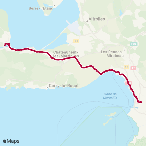 leCar Martigues - Marseille map