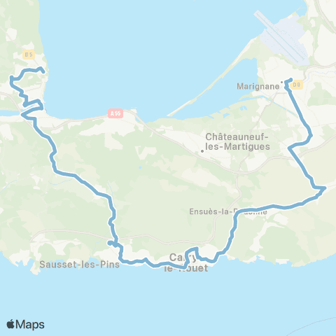 leCar Martigues - CTB - Gignac - Marignane map