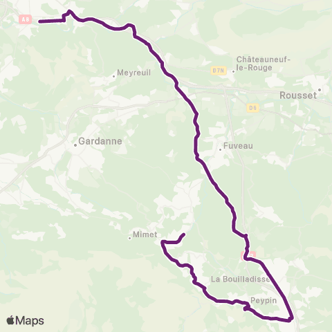 leCar Desserte Nord de l'Etang de Berre map