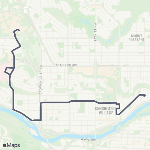 Calgary Transit Sunnyside / University of Calgary map