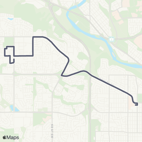 Calgary Transit Old Banff Coach Road map