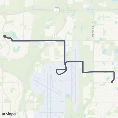 Calgary Transit Airport map