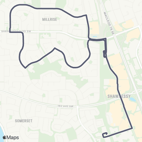 Calgary Transit Millrise / Silverado map