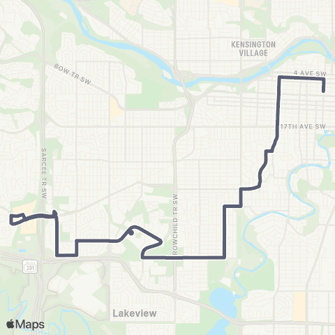 Calgary Transit Altadore map
