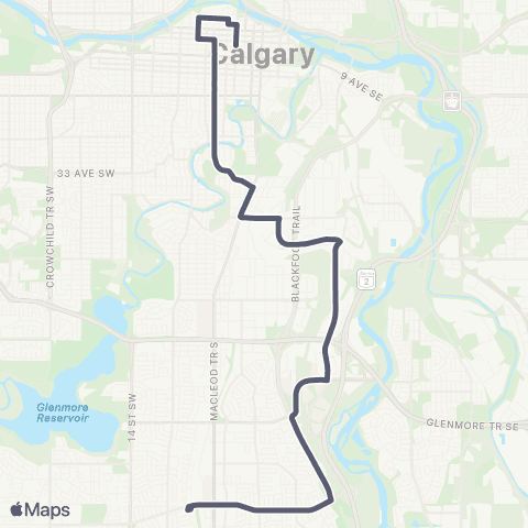 Calgary Transit Deerfoot Meadows map
