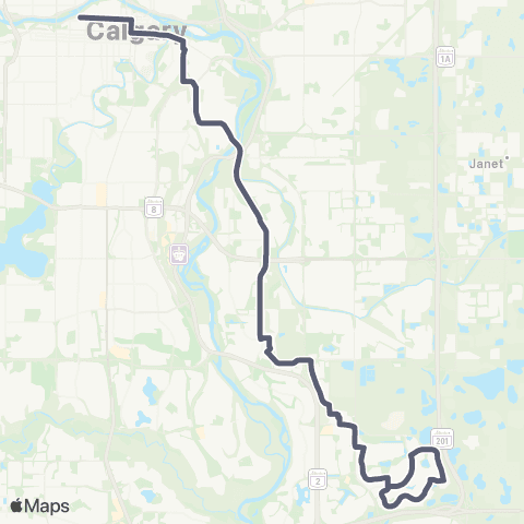 Calgary Transit New Brighton Express map