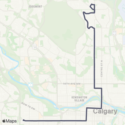 Calgary Transit Mount Pleasant / Killarney 17 Av SW map