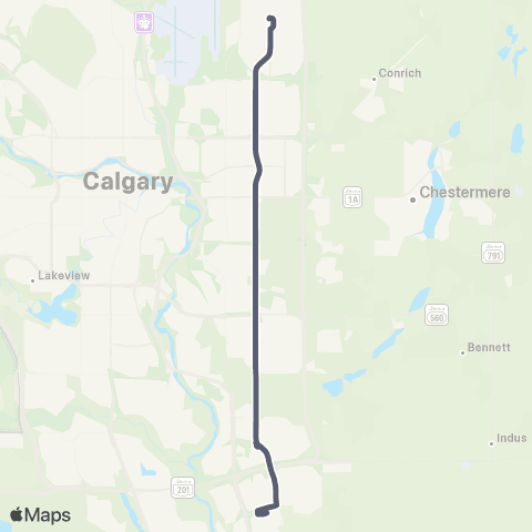 Calgary Transit 52 St E map